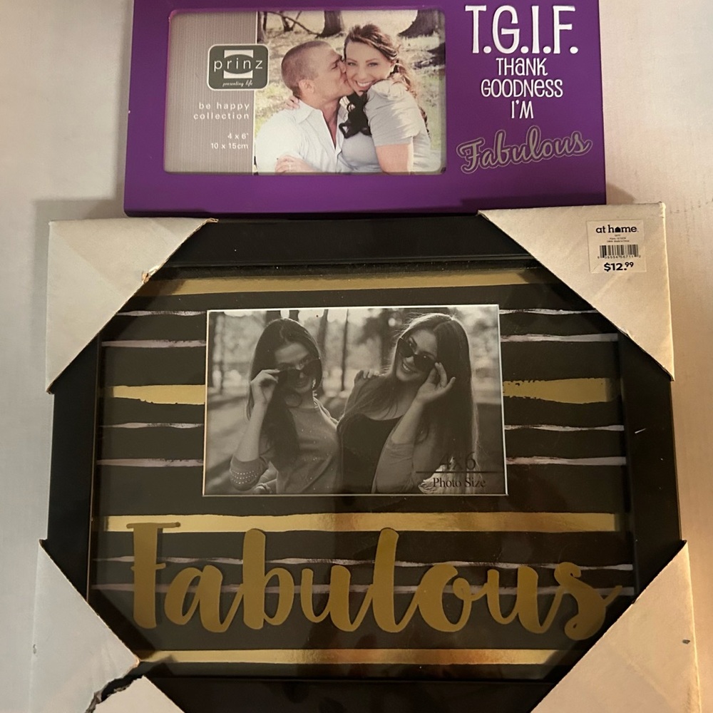 2 ‘Fabulous' Photo Frames 10” x 12” and 4” x 6”